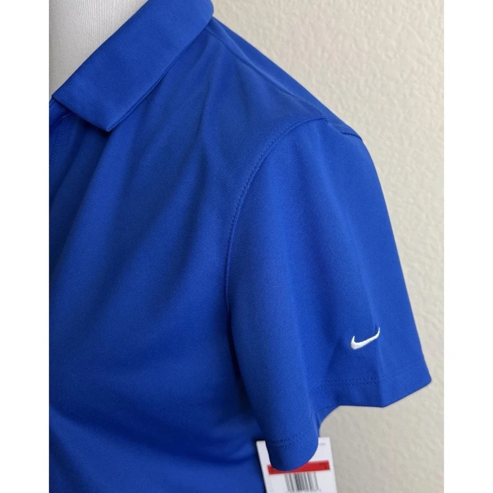 Nike Golf Dri FIT Micro Pique Shirt Large Womens Royal Blue‎ Brand New